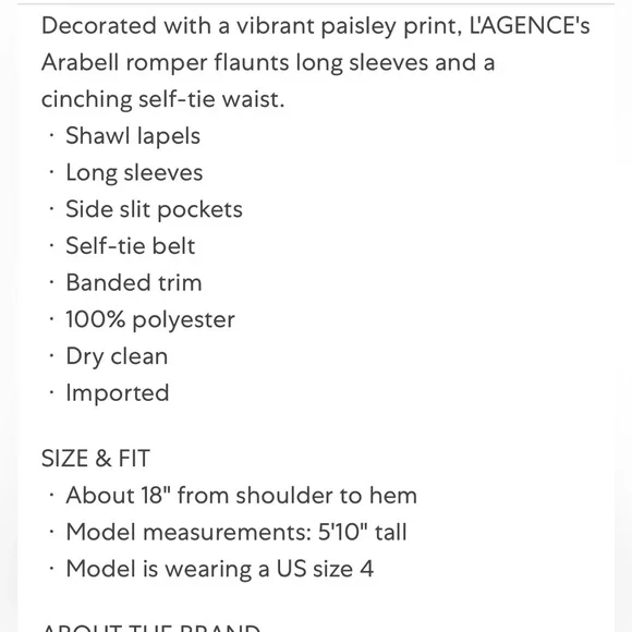 L’Agence Red Paisley Arabell Romper - Sz 2 (never worn)